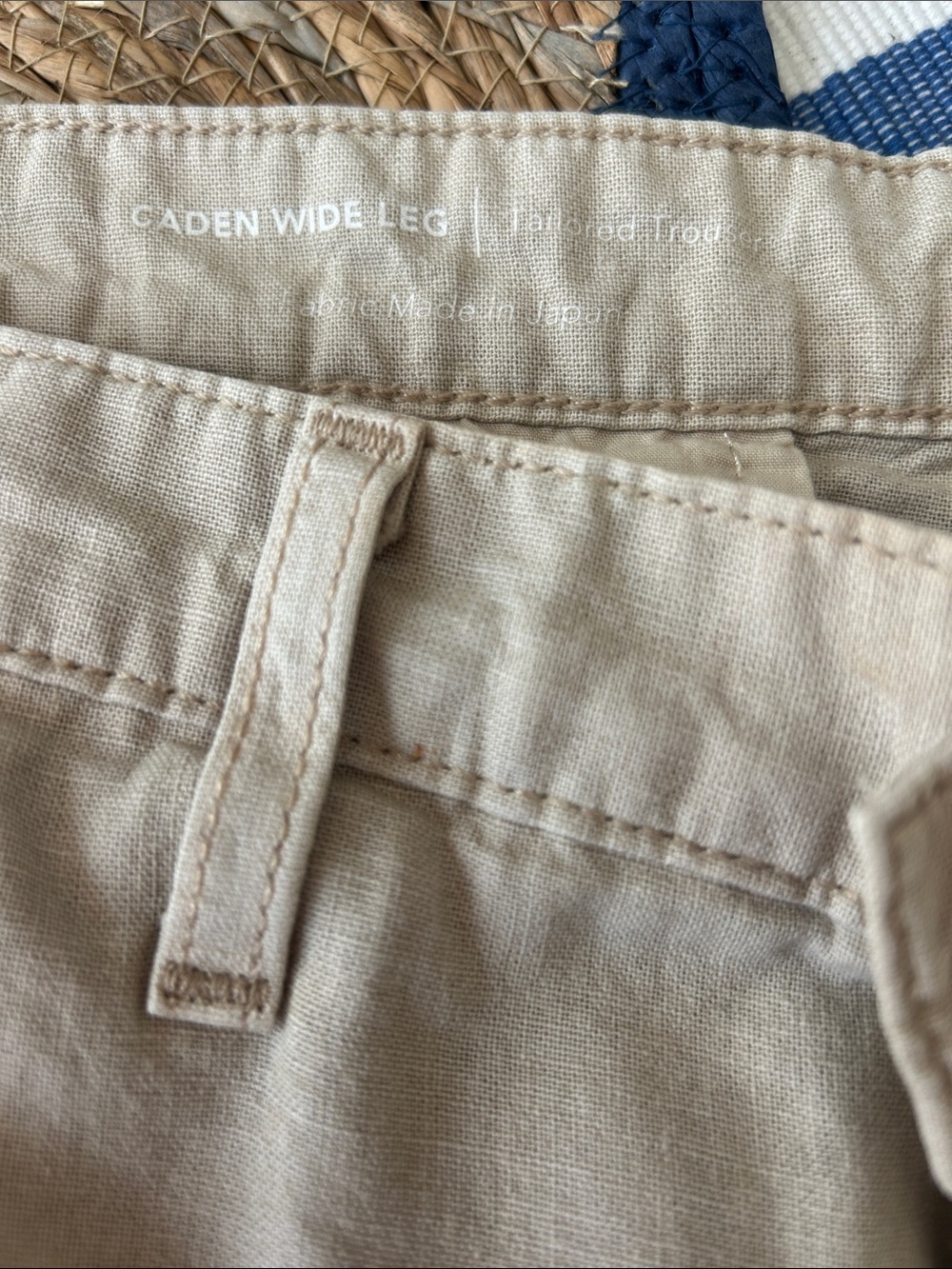 AG Adriano Goldschmied Linen Caden Wide Leg Tailored Trouser 29
